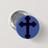 Oud paars christelijk kruis ronde button 3,2 cm (Voorkant /achterkant)