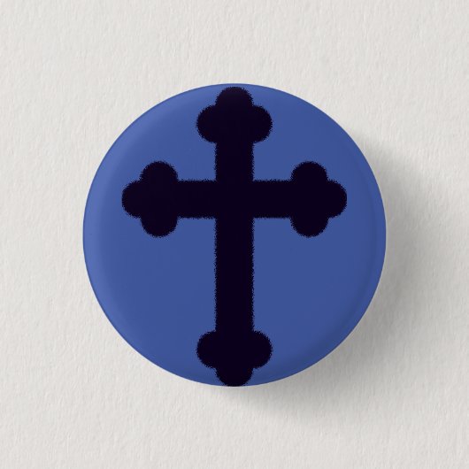 Oud paars christelijk kruis ronde button 3,2 cm (Voorkant)