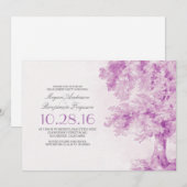 oud paars hart waterverf verlovingsfeest kaart (Voorkant / Achterkant)