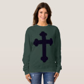 Oud paarse Christelijk kruis Trui (Voorkant volledig)
