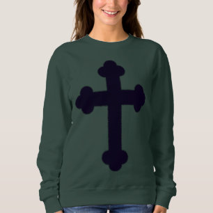 Oud paarse Christelijk kruis Trui