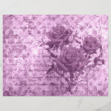 Oud Paarse Roos Junk Journal Papier - Grunge Sc