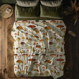 Oud Paddenstoelenpatroon Fleece Deken