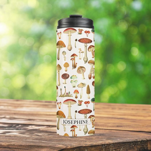 Oud Paddenstoelenpatroon Thermosbeker