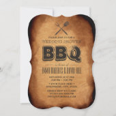  oud papier achtertuin BBQ Wedding Kaart (Voorkant)