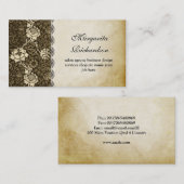 oud papier bloemenpatroon visitekaartjes (Voorkant / Achterkant)