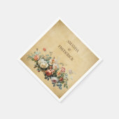 Oud papier bloemstuk boho rustiek servet (Hoek)