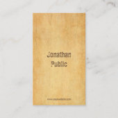  oud papier distressed script minimalistische top visitekaartje (Voorkant)