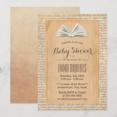  oud papier Een Baby shower voor boekaanvraag Kaart (Voorkant / Achterkant)