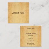 , oud papier, elegant, met vervormd script vierkante visitekaartje (Voorkant / Achterkant)