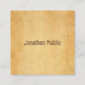, oud papier, elegant, met vervormd script vierkante visitekaartje (Voorkant)