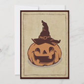  oud papier en pompoenen Halloween Party Kaart (Achterkant)
