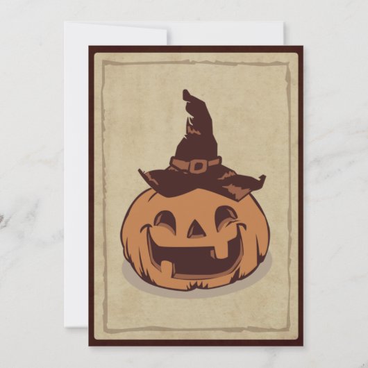 oud papier en pompoenen Halloween Party Kaart (Achterkant)