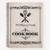  oud papier familie kookboek notitieboek (Voorkant)