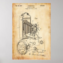 Oud papier | Fotografisch camera patent Poster