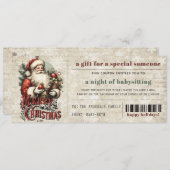  oud papier grunge kerstcadeau coupon feestdagenkaart (Voorkant / Achterkant)