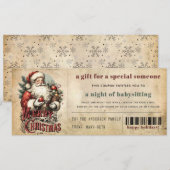  oud papier grunge kerstcadeau coupon feestdagenkaart (Voorkant / Achterkant)