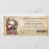  oud papier grunge kerstcadeau coupon feestdagenkaart (Voorkant)