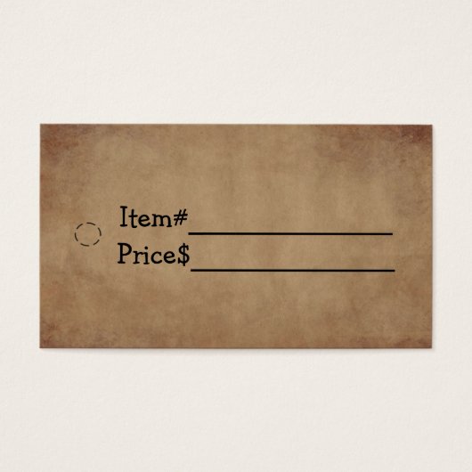 Oud Papier Hang Label Visitekaartjes (Voorkant)