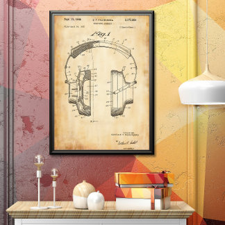 Oud papier | Hoofdtelefoon Patent Poster