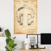 Oud papier | Hoofdtelefoon Patent Poster (Thuiskantoor)