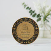 oud papier koninklijk sparen de Datum Uitnodiging (Staand voorkant)