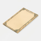 Oud papier Lijst en Blue Flowers Post-it® Notes (Schuin)