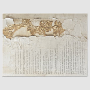 Oud papier met gescheurde randen gouden folie geba