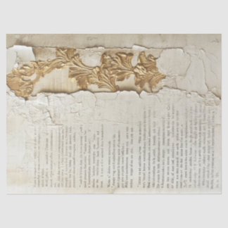 Oud papier met gescheurde randen gouden folie geba