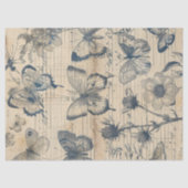 Oud papier met monochrome inktvlinders rozen (Voorkant)