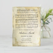 Oud  papier muzieknoten kaart (Staand voorkant)