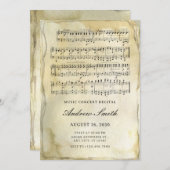 Oud  papier muzieknoten kaart (Voorkant / Achterkant)