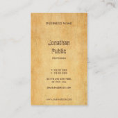  oud papier noodlijdend script professional visitekaartje (Achterkant)