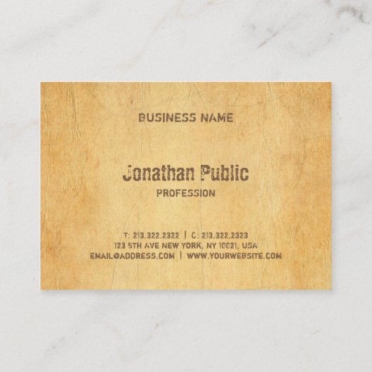 oud papier noodlijdend script professional visitekaartje (Achterkant)