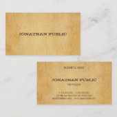  oud papier noodlijdend script tekst elegant visitekaartje (Voorkant / Achterkant)