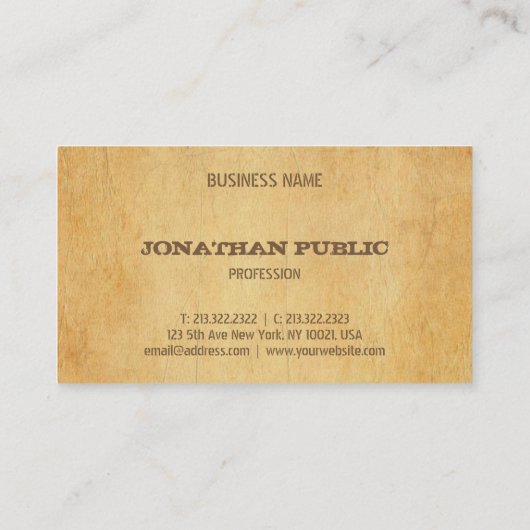  oud papier noodlijdend script tekst elegant visitekaartje (Achterkant)