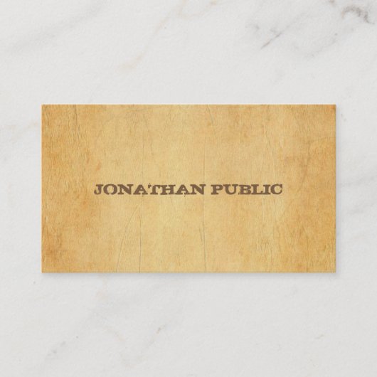  oud papier noodlijdend script tekst elegant visitekaartje (Voorkant)