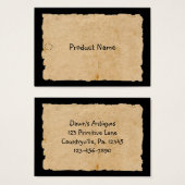 Oud papier op zwart groot Label Visitekaartje (Voorkant /achterkant)