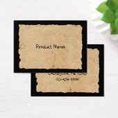 Oud papier op zwart groot Label Visitekaartje (Bureau)