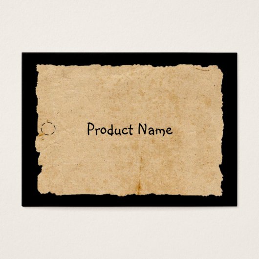 Oud papier op zwart groot Label Visitekaartje (Voorkant)