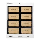 oud papier op zwart rechthoekig papier etiket (Full Sheet)