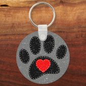 Oud papier print Hondenliefhebber Sleutelhanger (Achterkant)