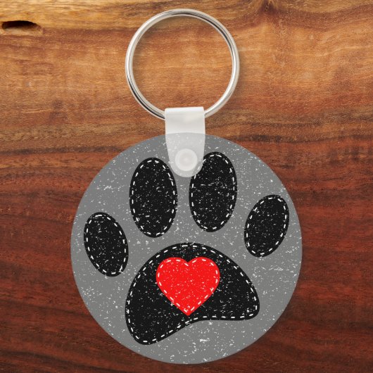 Oud papier print Hondenliefhebber Sleutelhanger (Voorkant)