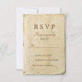 Oud papier rustieke bruiloft rvp kaart (Voorkant)