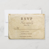 Oud papier rustieke bruiloft rvp kaart (Voorkant)