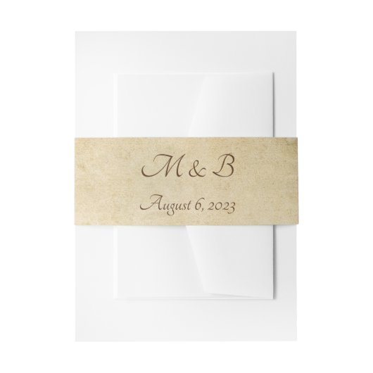  oud papier rustieke bruiloft uitnodigingen wikkel (Voorkant Voorbeeld)