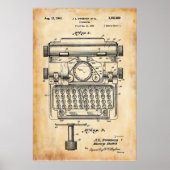 Oud papier | Typemachinepatent Poster (Voorkant)