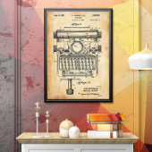 Oud papier | Typemachinepatent Poster