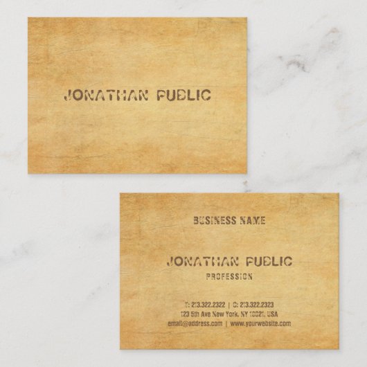  oud papier verontruste tekst luxe Sjabloon Visitekaartje (Voorkant / Achterkant)