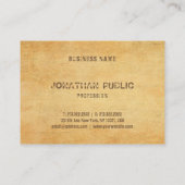  oud papier verontruste tekst luxe Sjabloon Visitekaartje (Achterkant)